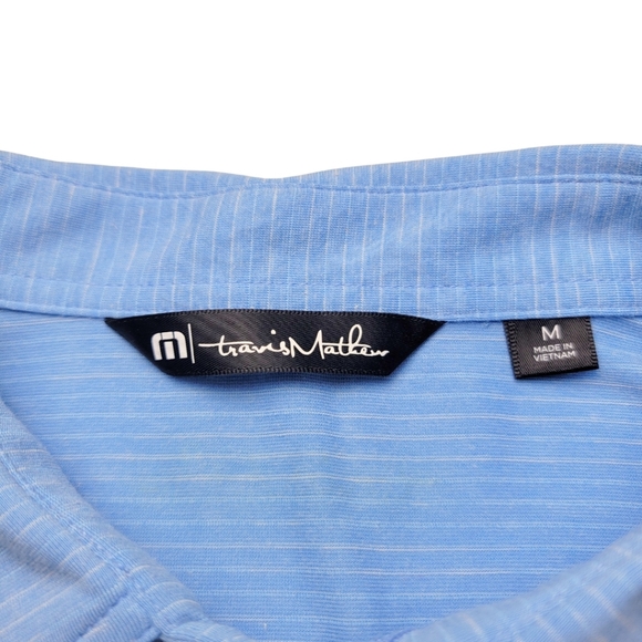Travis Mathew Heathered Light Blue Polo Shirt - Picture 5 of 5